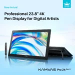 HUION KAMVAS Pro 24 (Gen 3) 4K UHD Touch Drawing Tablet with Screen, Pentech 4, 16K Pressure Levels, Pen Display with Dual Pen
