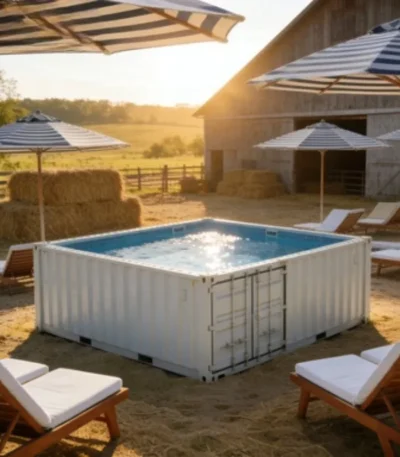 Customized Built-In Pool Container Big Inground Cheap Shipping  Container Pool Dive Glass Swimming Pools in Container 1