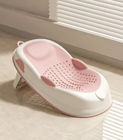 Temperature Sensing Bath Seat Mat Support Structure Mesh Material Baby Bath Net Easy to Use Portable Bath Rack Infant Care