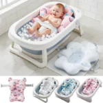 Baby Shower Bath Tub Pad Non-Slip Bathtub Mat Newborn Safe Security Bath Support Cushion Suspension Soft Pillow Care Accessories