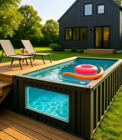 Above Ground Pool Built-In Pool Hidden Elevated Embedded Pool Diverse Layout Outdoor Club Villa Leisure Bathing Space 1