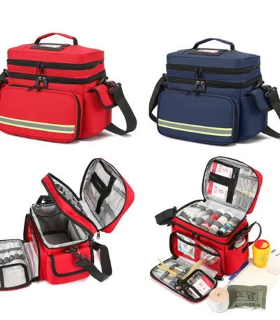 Empty First Aid Medical Bag Outdoor Emergency Rescue Large Capacity Bag Waterproof Reflective Oxford Multi-pocket Travel Bags 1