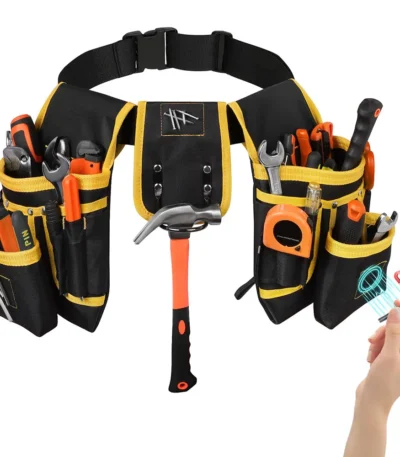 Tool Belt Bag Utility Belt Adjustable Pockets Tool Belts Detachable Work Pouch Bag Heavy Waist Apron Versatile Pouch 1