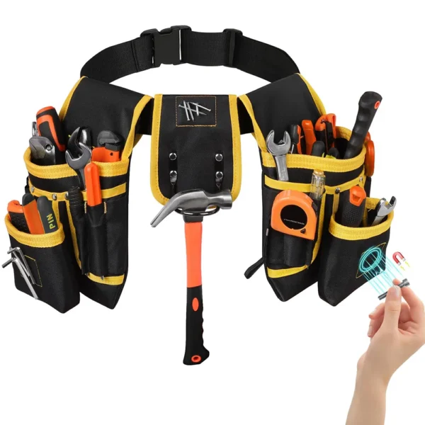 Tool Belt Bag Utility Belt Adjustable Pockets Tool Belts Detachable Work Pouch Bag Heavy Waist Apron Versatile Pouch
