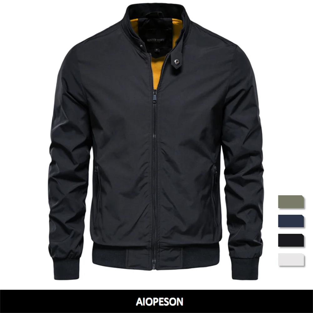 AIOPESON Solid Color Baseball Jacket Men Casual Stand Collar Bomber Mens Jackets Autumn High Quality Slim Fit Jackets for Men AIOPESON Solid Color Baseball Jacket Men Casual Stand Collar Bomber Mens Jackets Autumn High Quality Slim Fit Jackets for Men