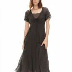 DUSHU Women 2026 Summer New Lyocell Mulberry Silk Fake Two-Piece Dress U-Neck Pastel Tone Girly Style Figure-Friendly Multi-Size