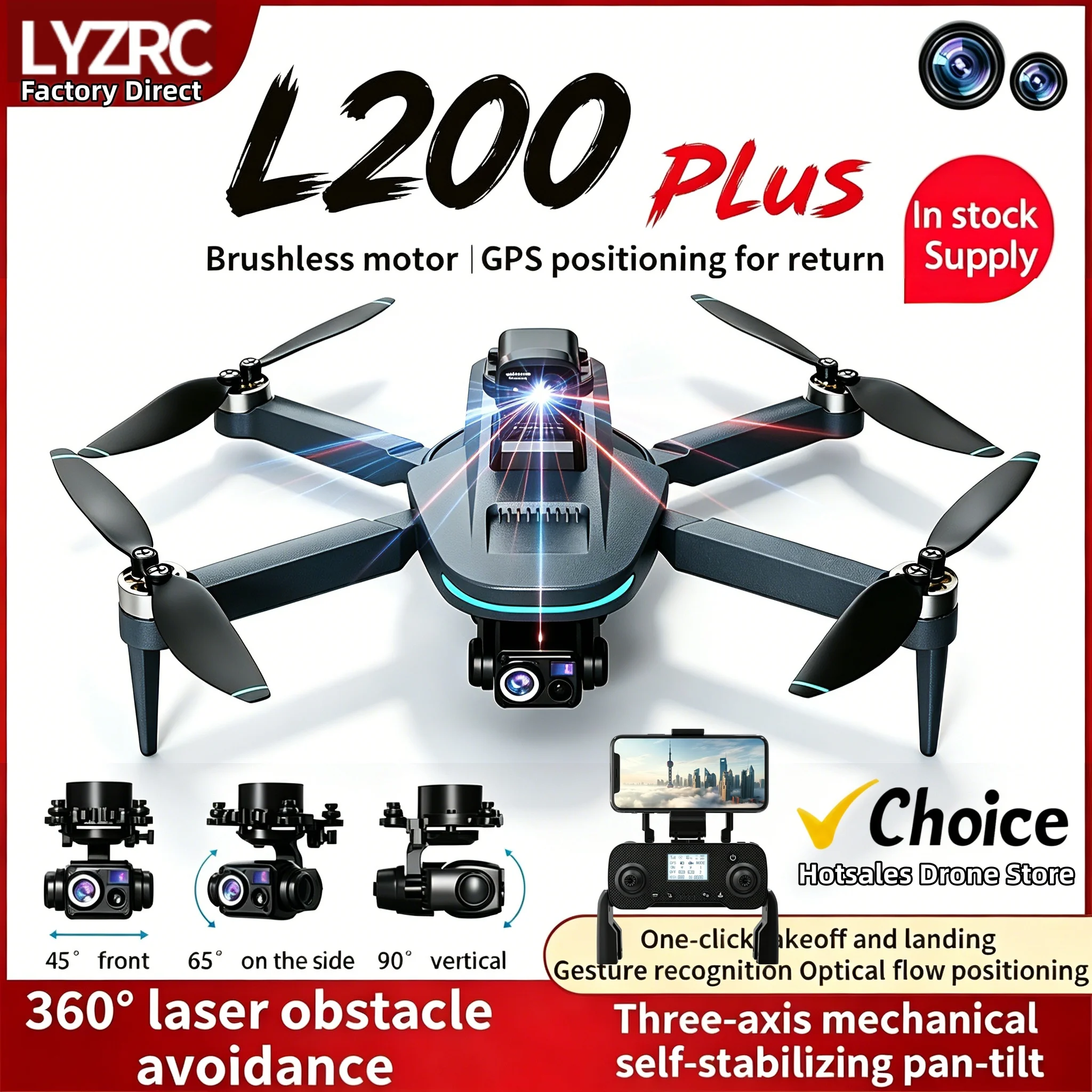 New L200 Plus GPS Drone Factory 4K Professional HD Dual Lens 3-Axis Gimbal 360° Laser Obstacle Avoidance Brushless RC Quadcopter New L200 Plus GPS Drone Factory 4K Professional HD Dual Lens 3-Axis Gimbal 360° Laser Obstacle Avoidance Brushless RC Quadcopter