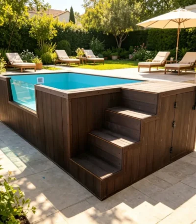 Customized Built In Pool With Above Ground Pool Modular Style For Rural Villa Scenic Spot Fixed Swimming Venue 1