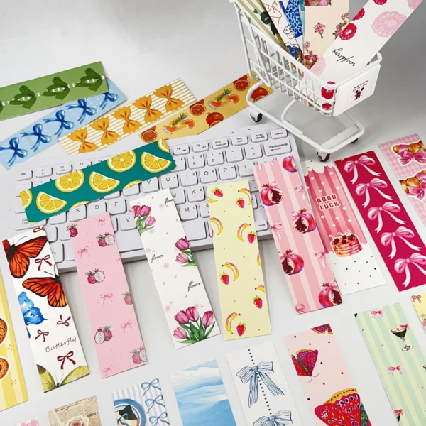 30Pcs Coquette Doodle Bookmarks Assorted Designs Premium Paper Bookmark Set Perfect for Readers Book Page Markers