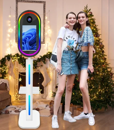 Mirror Photo Booth Machine Selfie 15.6 Inch LCD Touch Screen Dslr Photobooth With RGB Light for Wedding