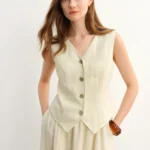 DUSHU Vest Skirt Fashion Suit 2025 Summer New Design Sleeveless Top Skirt Two-piece Commuting Suit 25DS82842+25DS82845
