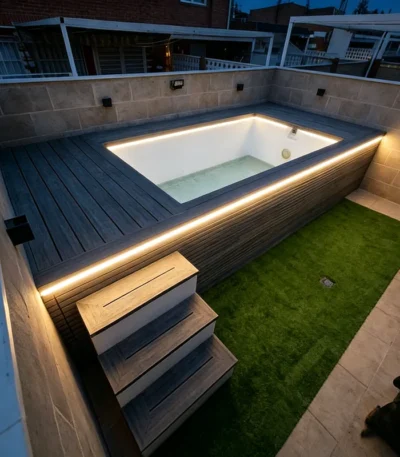 Built-In Pool Big Inground Spacious Embedded Large Pool Open Space Outdoor Hotel Villa Group Water Leisure Activity Area 1