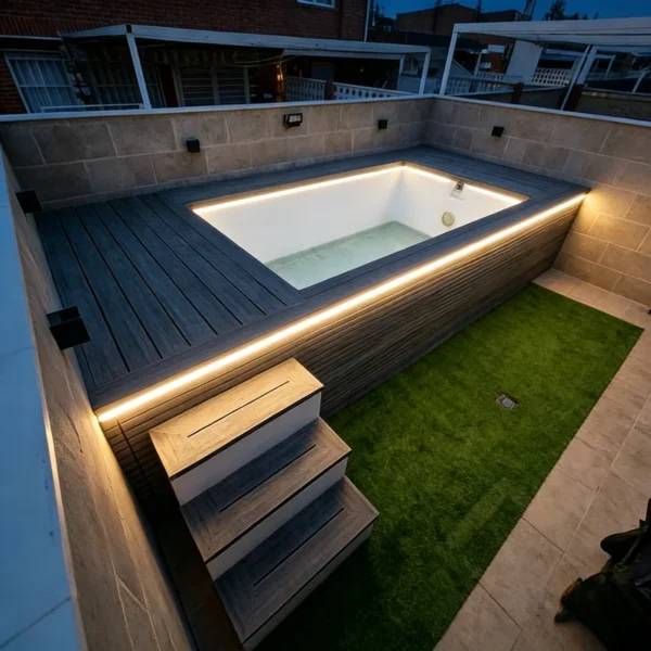 Built-In Pool Big Inground Spacious Embedded Large Pool Open Space Outdoor Hotel Villa Group Water Leisure Activity Area