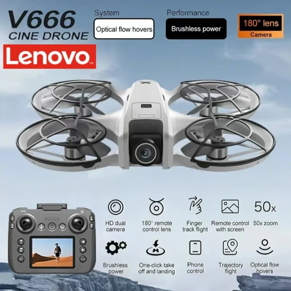 Lenovo MINI V666 Drone 4K Professional WIFI 5G Dron Obstacle Avoidance Brushless Altitude Headless Mode RC Quadcopter Toys