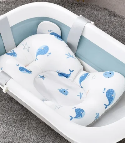 Baby Shower Lying Down Stand Newborn Baby Bath Net Bathtub Sponge Suspended Bath Pad Universal Mesh Bag Does Not Include Basin 1