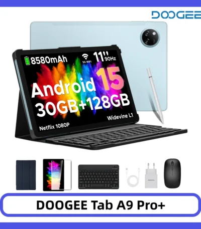 DOOGEE Tab A9 Pro+ Tablet 30GB 128GB 11" HD Display 8580mAh Battery Unisoc T7200 Dual Speakers 13MP Android 15 13MP+5MP Pad PC 1