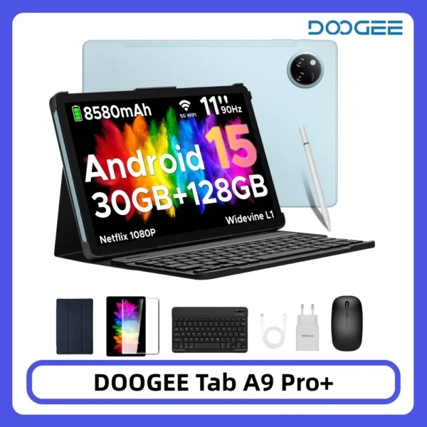 DOOGEE Tab A9 Pro+ Tablet 30GB 128GB 11″ HD Display 8580mAh Battery Unisoc T7200 Dual Speakers 13MP Android 15 13MP+5MP Pad PC