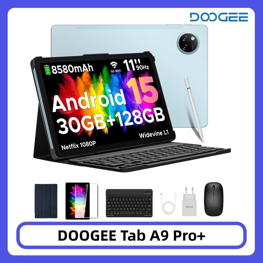 DOOGEE Tab A9 Pro+ Tablet 30GB 128GB 11″ HD Display 8580mAh Battery Unisoc T7200 Dual Speakers 13MP Android 15 13MP+5MP Pad PC DOOGEE Tab A9 Pro+ Tablet 30GB 128GB 11″ HD Display 8580mAh Battery Unisoc T7200 Dual Speakers 13MP Android 15 13MP+5MP Pad PC