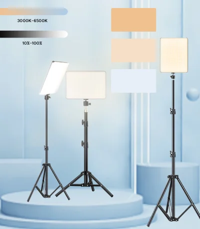 LED Video Lights Conference Photography Lighting Selfie Light Photo Studio Lamp With Tripod for Shoot Live Streaming TikTok Zoom