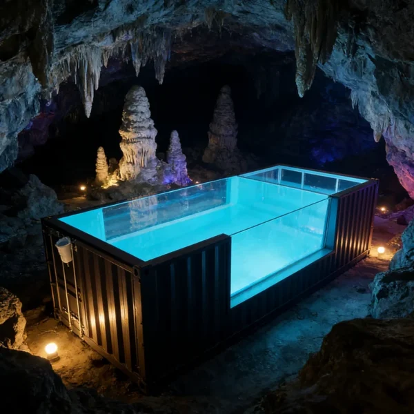 Customized Luxury Glass View Shipping Container Dive Pool Modern Design for Villa Backyard Outdoor Swimming Pool