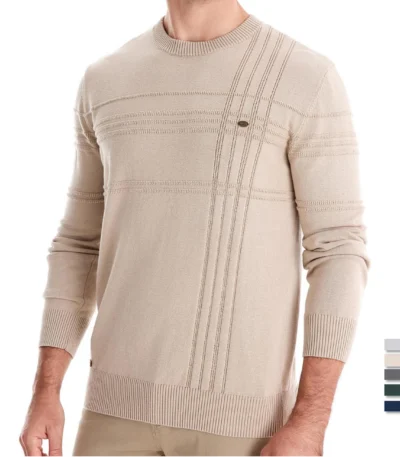 AIOPESON Mens Crewneck Pullover Sweater Knitted Cotton Stripped Quality Autumn Winter Warm Sweaters for Men 1