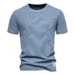 AIOPESON Solid Color Waffle T-shirts for Men Casual Brand Quality Short-sleeved Men’s Tees New Summer Fashion Designer Tops Male
