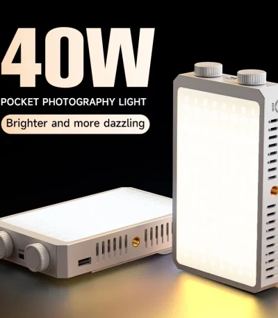 40W LED Camera Light 2800K-9000K Handheld Fill Light RGB Portable Lights Panel 4400mAh Rechargeable Video Light for Photography