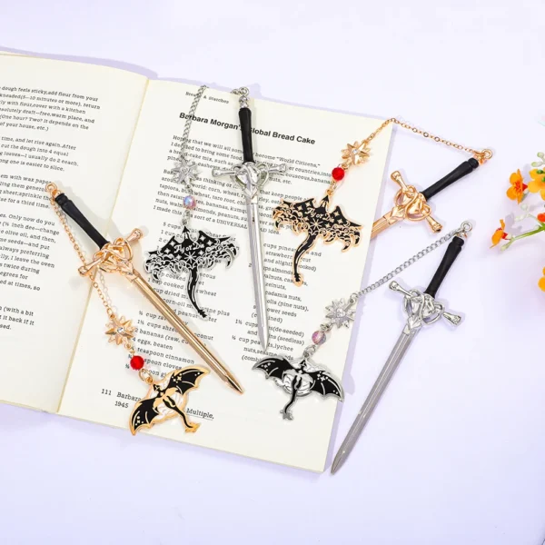 Fourth Wing Dragon Metal Bookmark – Accessories Page for Fantasy Book Fans, tagged office supplies, given to teachers, friends