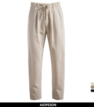 AIOPESON Casual Linen Men Trousers Solid Color  Men's Pants New Spring Autumn High Quality Lightweight Breathable Pants Men 1