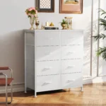 OLIXIS Dresser For Bedroom, Dressers & Chests Of Drawers Dresser Organizer, Wood Top Table Furniture With 8 Fabric Storage Tower Unit, Chest Of Drawers For Closet, Living Room, Hallway, Porch