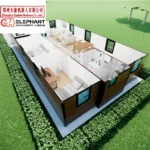 Expandable Container House for Small Houses: 3 Bedroom 40ft Model With Modern Prefabricated Design and Glass Features
