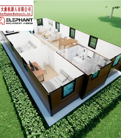 Expandable Container House for Small Houses: 3 Bedroom 40ft Model With Modern Prefabricated Design and Glass Features 1