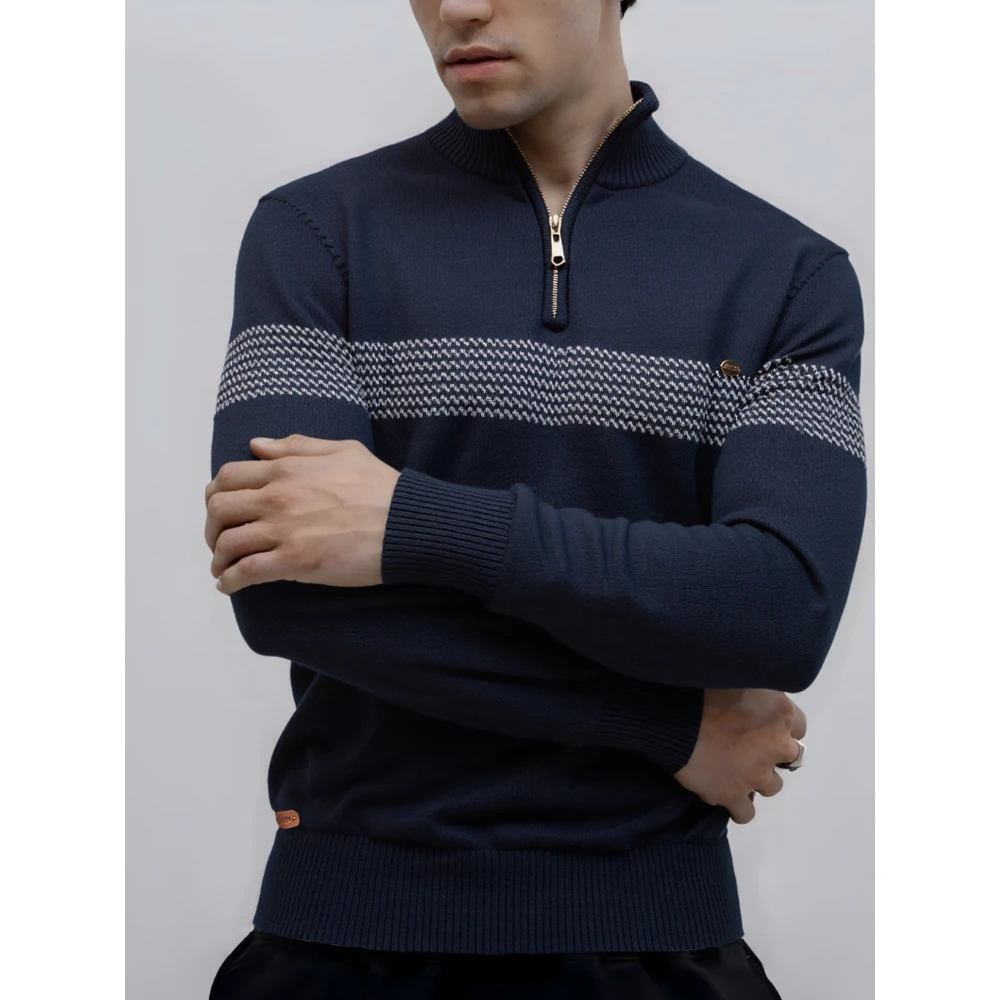 AIOPESON Men’s Zipper Sweater Striped Design Knitted Warm Half Zip Pullover Autumn Winter Outdoor Casual Sweatshirt Mens AIOPESON Men’s Zipper Sweater Striped Design Knitted Warm Half Zip Pullover Autumn Winter Outdoor Casual Sweatshirt Mens