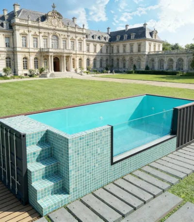 Customized Cheap Big Shipping Container Pool 20ft Inground Built-in Pool for Home Entertainment Home Garden Pool 1