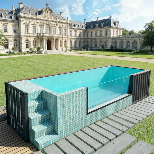 Customized Cheap Big Shipping Container Pool 20ft Inground Built-in Pool for Home Entertainment Home Garden Pool