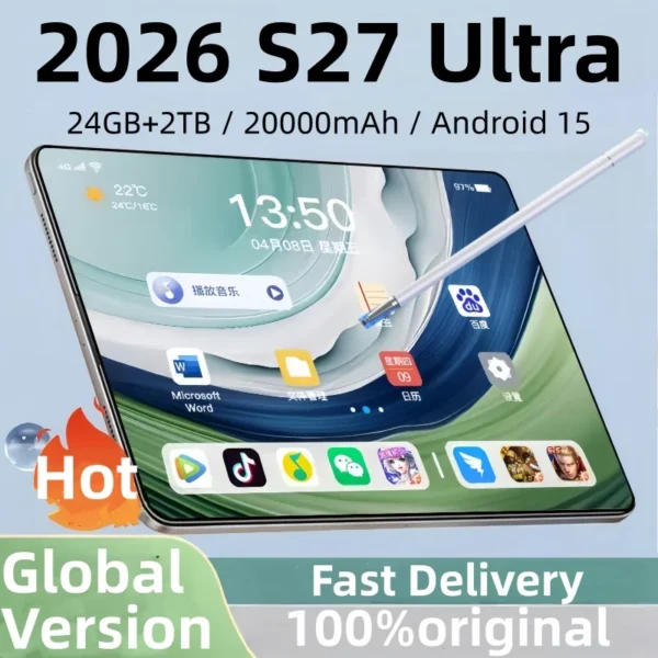 Original Tablet S27 Ultra 11 Inch 22GB RAM 2TB ROM tablet Android 15 Core Pad Tablet PC Phone Dual Wifi tablette android 태블릿 PC