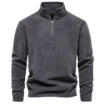 AIOPESON Brand Quality Thicken Warm Fleece Jacket for Men Zipper Neck Pullover Men’s Sweatshirt Soft Shell Mens Jacket
