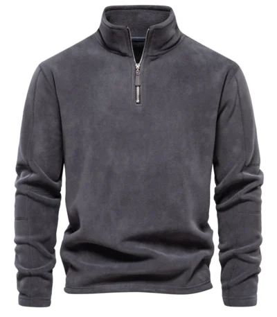 AIOPESON Brand Quality Thicken Warm Fleece Jacket for Men Zipper Neck Pullover Men's Sweatshirt Soft Shell Mens Jacket 1