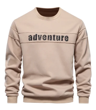AIOPESON High Quality Smooth Patchwork Printed Sweatshirts for Men Fashion Youth O-neck Sportwear Tops Mens Sweatshirt 1