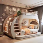 Youth whole house custom furniture tree house bed up and down bunk bed high and low personalized bed with lighting effect