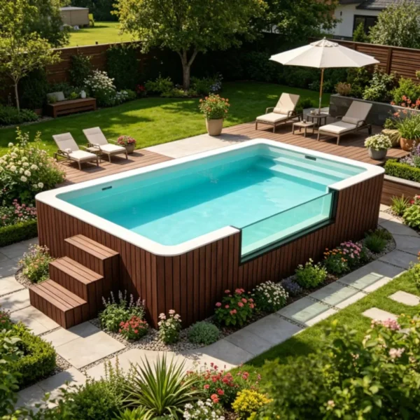 Customized Big Inground Pool With Dive Glass Pool Transparent Design For Resort Hotel Private Villa Leisure