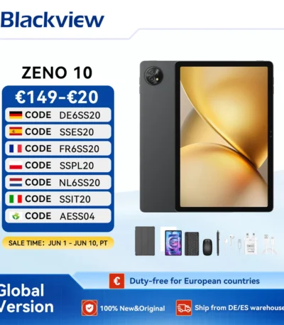Blackview ZENO 10 5G AI Tablet,UNISOC T8200 Processor,11" FHD+ 90Hz Display,8800mAh Battery,Quad Speakers Android 15 Pad PC 1