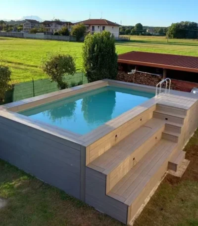 Customized Factory Prefab 20ft 40ft Shipping Container Swimming Pools with with Spa Acrylic Window for Outdoor 1