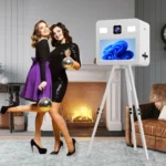 with Flight Case 21.5″ Touch Screen Photo Booth Portable Tripod Selfie PhotoBooth Machine DSLR Booth for Wedding Rental Events