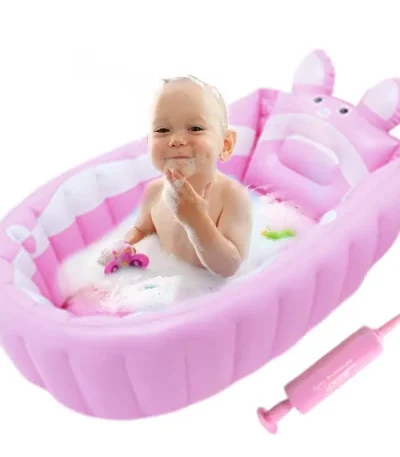Kids Inflatable Bathtub Portable Newborn Toddler Bathing Tub With Air Pump Collapsible Shower Basin For Boys And Girls Home And
