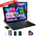 DOOGEE U11 tablet, Android 16, ultra-clear 11-inch 90Hz screen, 4 GB of RAM, 128 GB of ROM, 8580 mAh battery, dual speaker, supports Widevine L1
