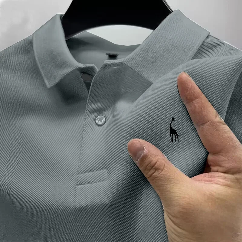 AIOPESON New Man Polo Shirt Mens Casual Deer Cotton Polo Shirt Men Short Sleeve High Quantity Polo Men AIOPESON New Man Polo Shirt Mens Casual Deer Cotton Polo Shirt Men Short Sleeve High Quantity Polo Men