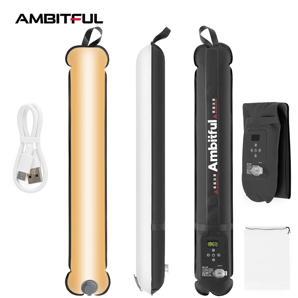 Ambitful GC12 Gold Crow 12 Flexible Photography Lighting Air Light 2700K-6500K Portable LED Soft Light Inflatable 1