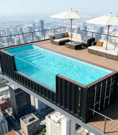 Customized Sturdy Prefab Shipping Container Pool 20ft Perfect for Courtyard Balcony and Small Garden Big Container Pool 1