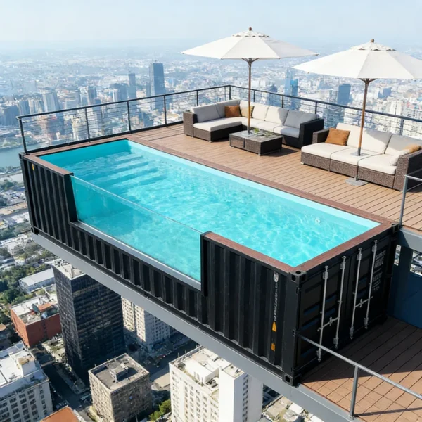 Customized Sturdy Prefab Shipping Container Pool 20ft Perfect for Courtyard Balcony and Small Garden Big Container Pool